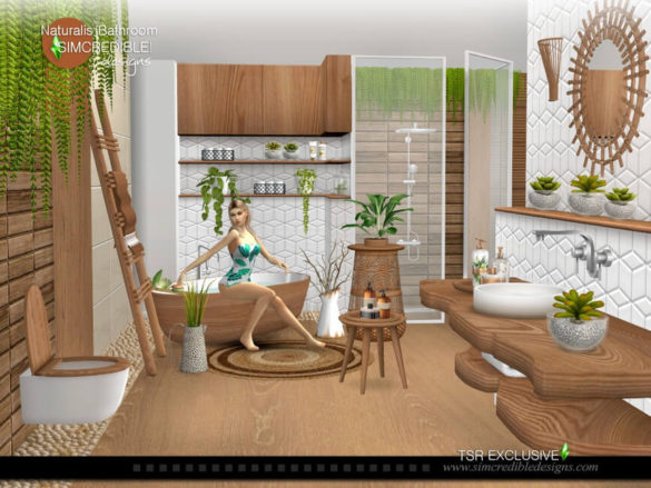 Sims 4 Naturalis Bathroom Decor by SIMcredible!