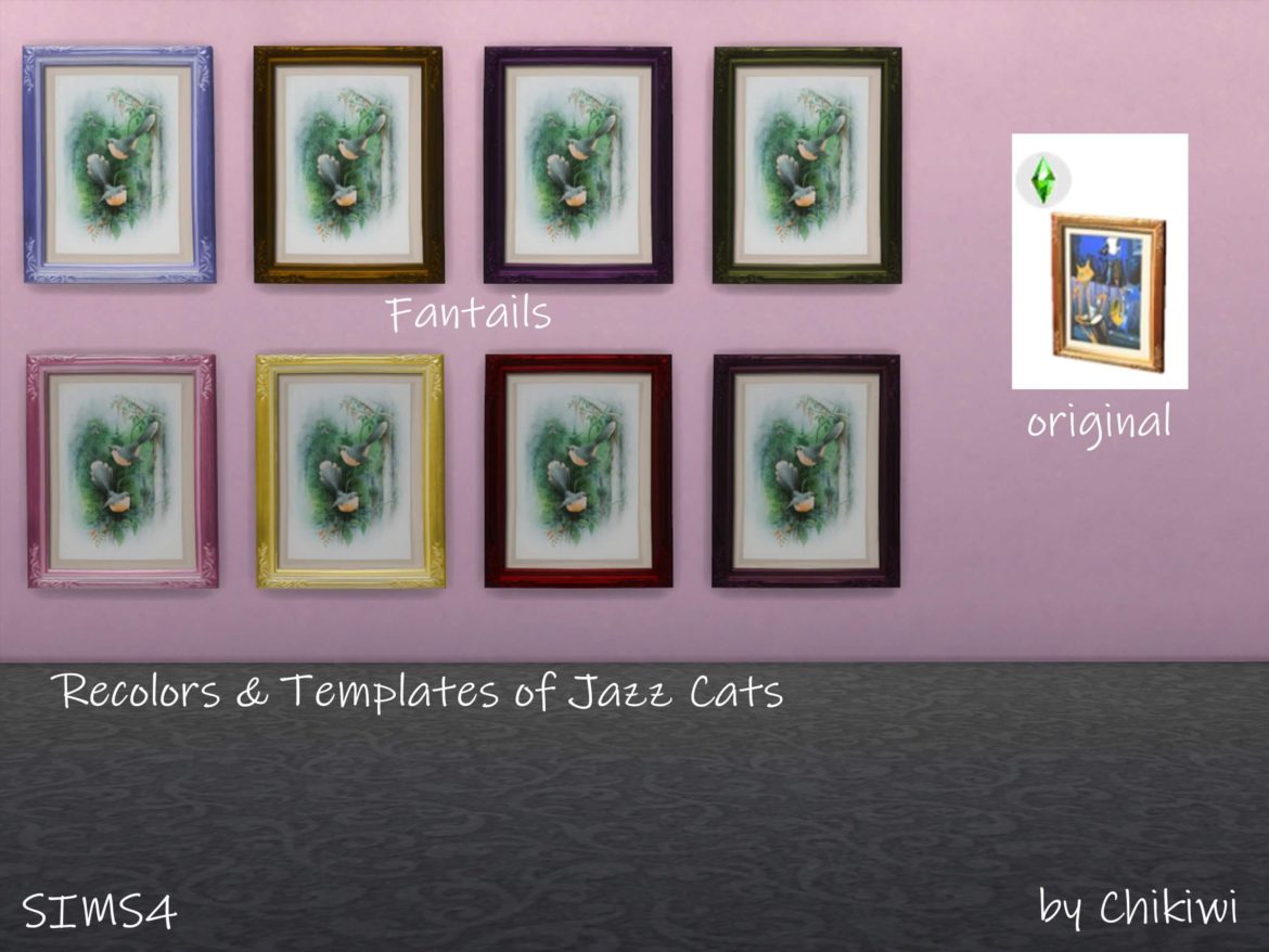Sims 4 Picture Frame Recolors and Templates – Jazz Cats