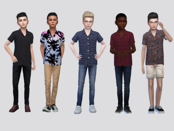 Sims 4 Printed Viscose Shirt Boys by McLayneSims