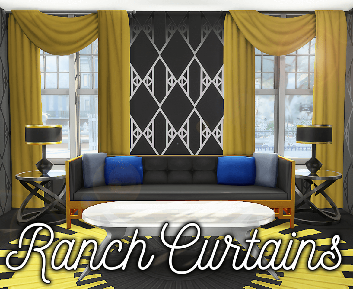 Sims 4 ranch curtains in the cottage garden palette 16