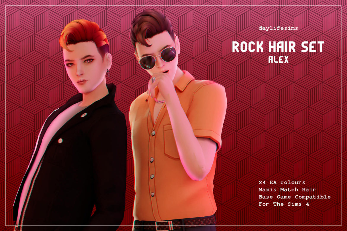 Sims 4 rock hair set alex hair inspired by alex turner