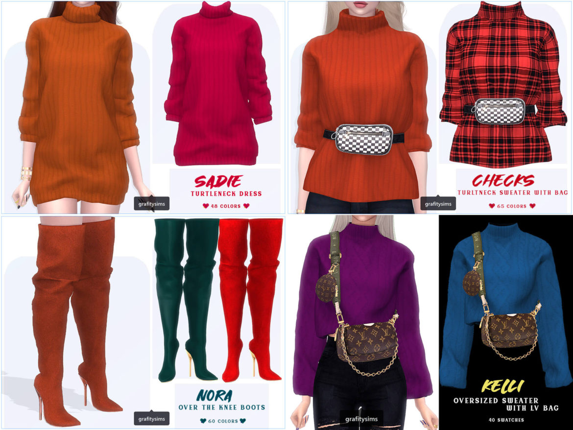 Sims 4 sadie turtleneck dress original mesh 48