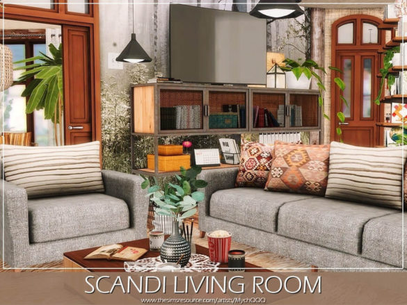 Sims 4 Scandi Living Room by MychQQQ