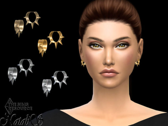Sims 4 Spiked mini hoop earrings by NataliS