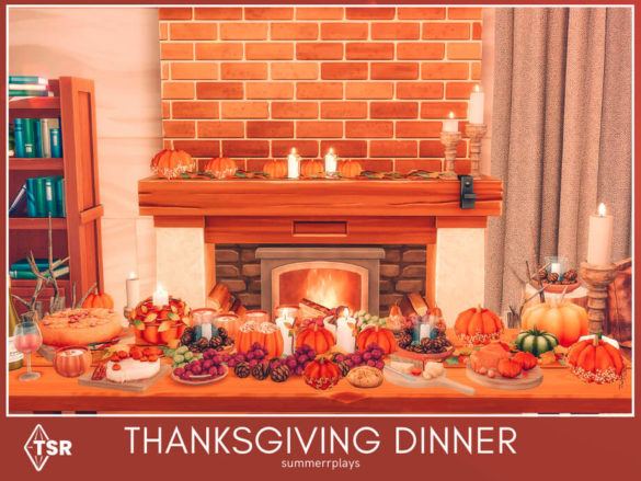 Sims 4 Thanksgiving Dinner Room by Summerr Plays at TSR