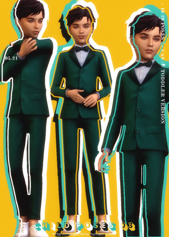 Sims 4 ts4 child poses 03 toddler pose pack cas