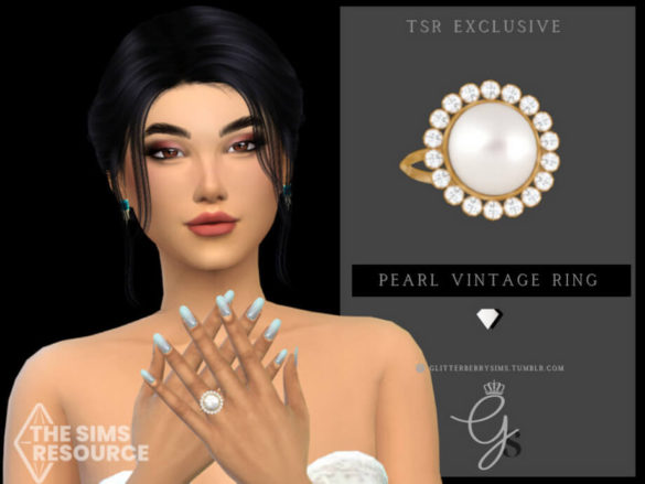 Vintage Pearl Engagement Ring by Glitterberryfly