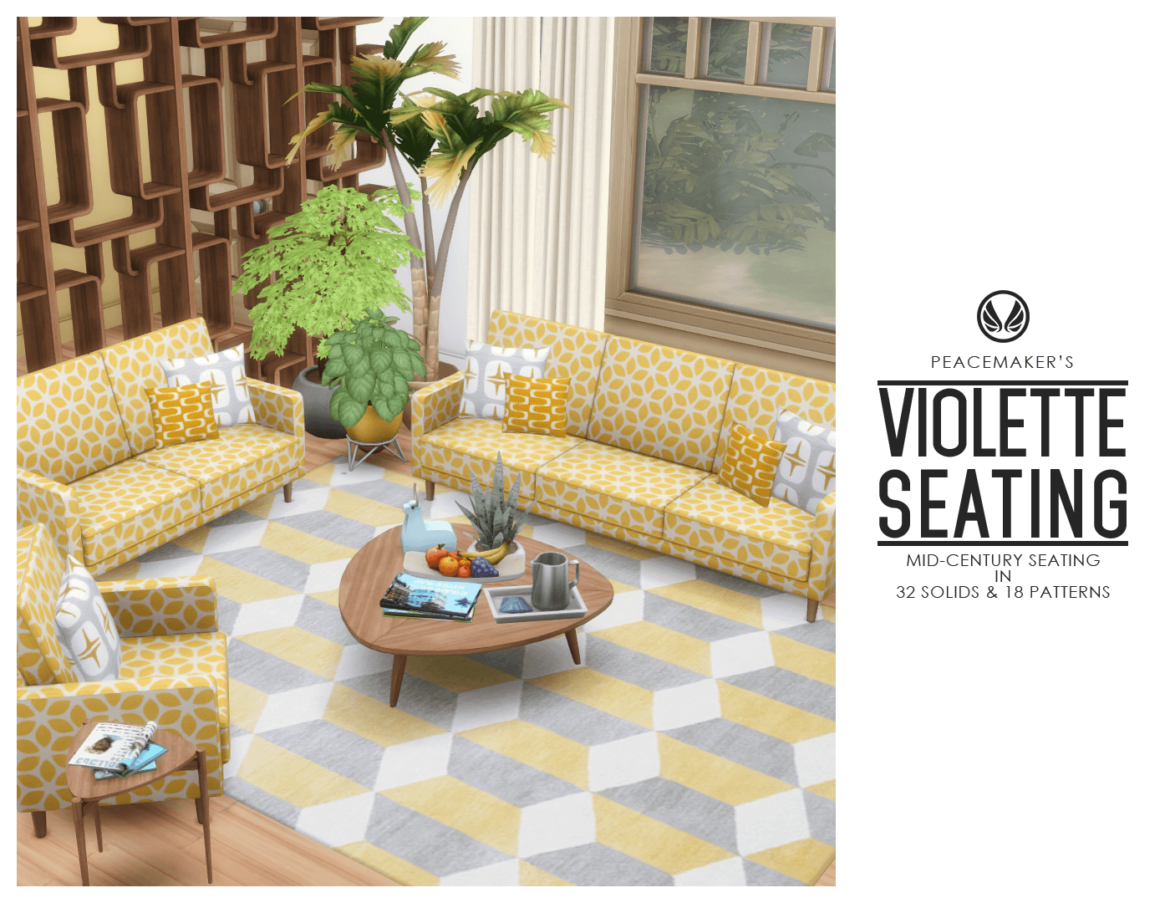 Sims 4 violette seating paranormal inspired mid century