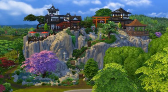 Sims 4 Zou onsen by Pyrenea by Sims Artists