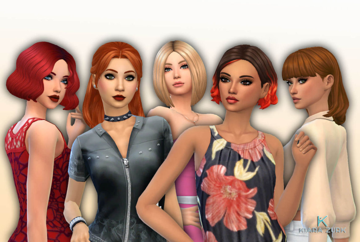Sims 4 zurkdesign female medium hair pack 21