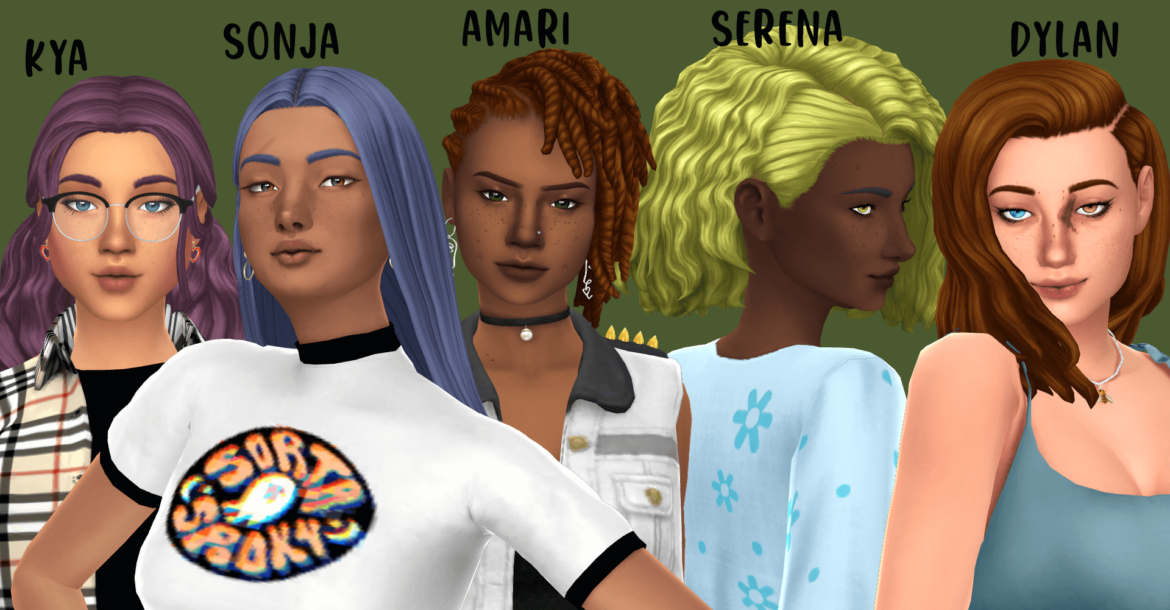 Sims 4 5 dogsill hairs in amplified 20 add on swatches in