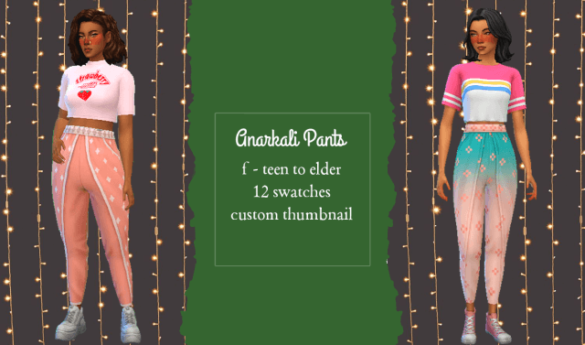Sims 4 anarkali pants