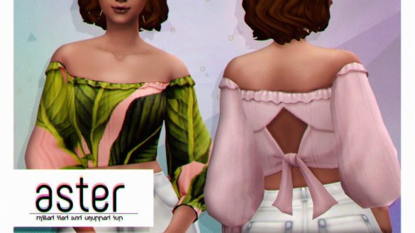 Sims 4 aster ruffled crop top