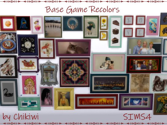 Sims 4 Base Game Wall Deco Recolors