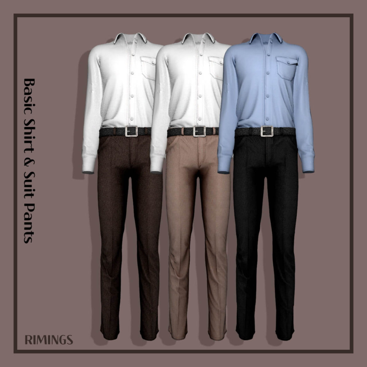 Sims 4 Basic Shirt & Suit Pants at RIMINGs
