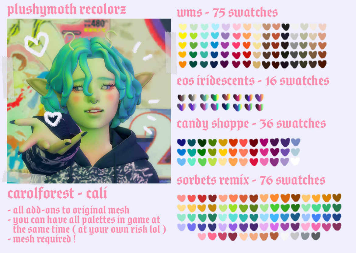 Sims 4 carolforests cali hair recolor dump base