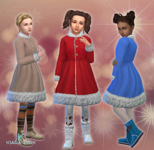 Sims 4 Christmas Coat for Girls at My Stuff Origin