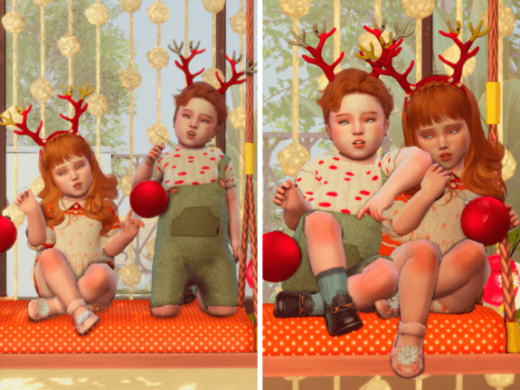 Sims 4 chritsmas toddler portrait posepack