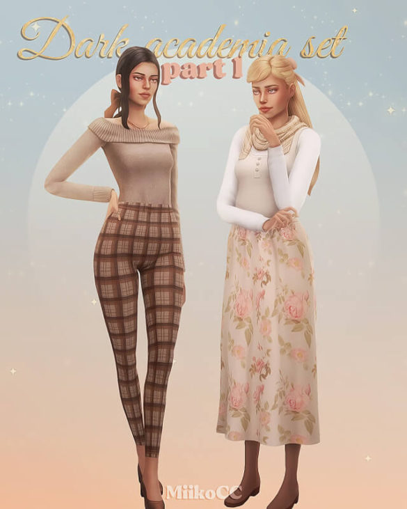 Sims 4 dark academia clothing set part 1