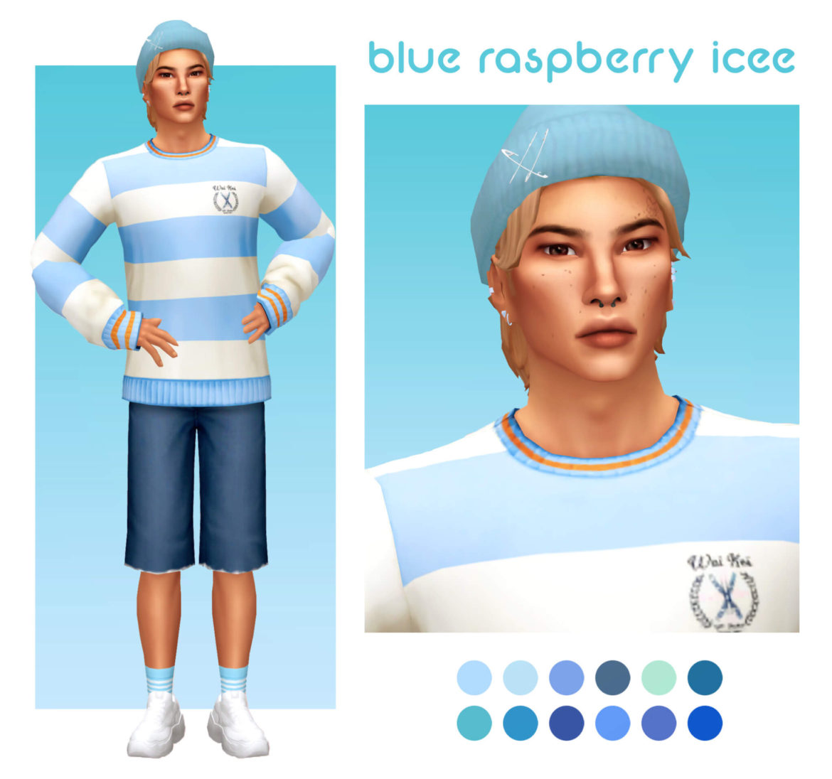 Sims 4 day 19 blue raspberry icee by glamlite x icee