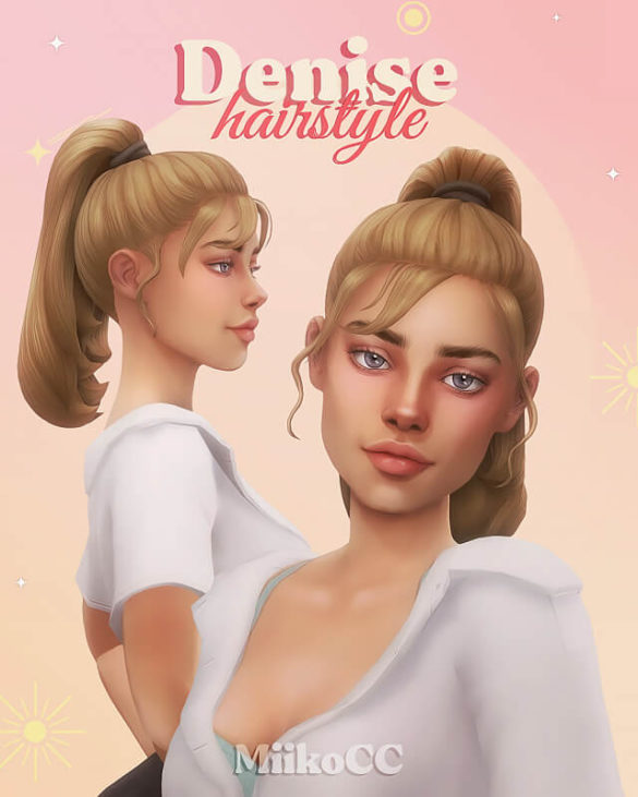 Sims 4 denise hair with without bangs