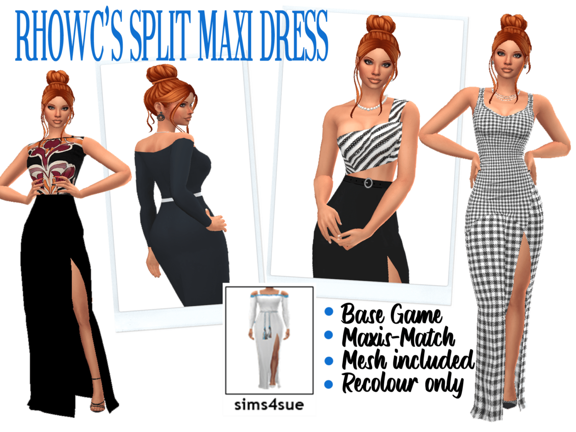 Sims 4 download rhowcs split maxi dress base game