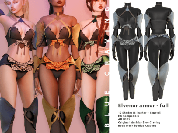 Sims 4 Elvenor Armor – full outfit by Blue Craving