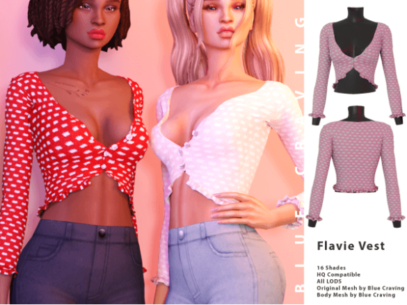 Sims 4 Flavie Vest by Blue Craving