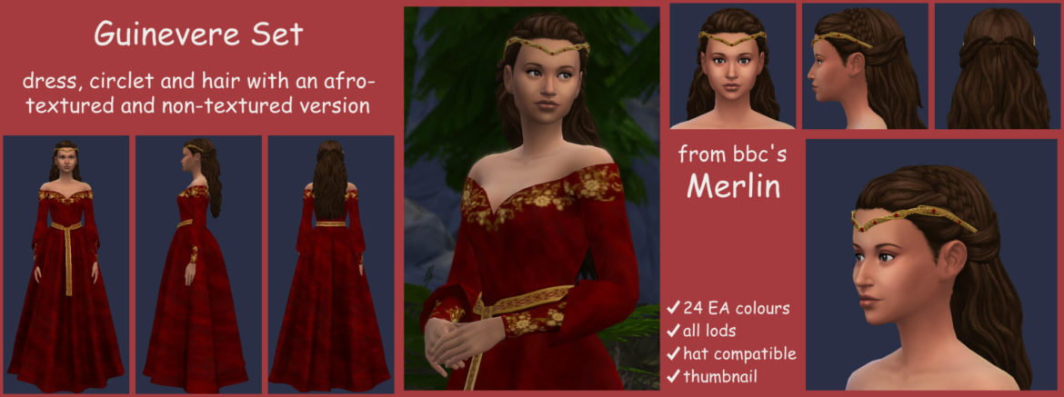 Sims 4 guineveres queen set from merlin
