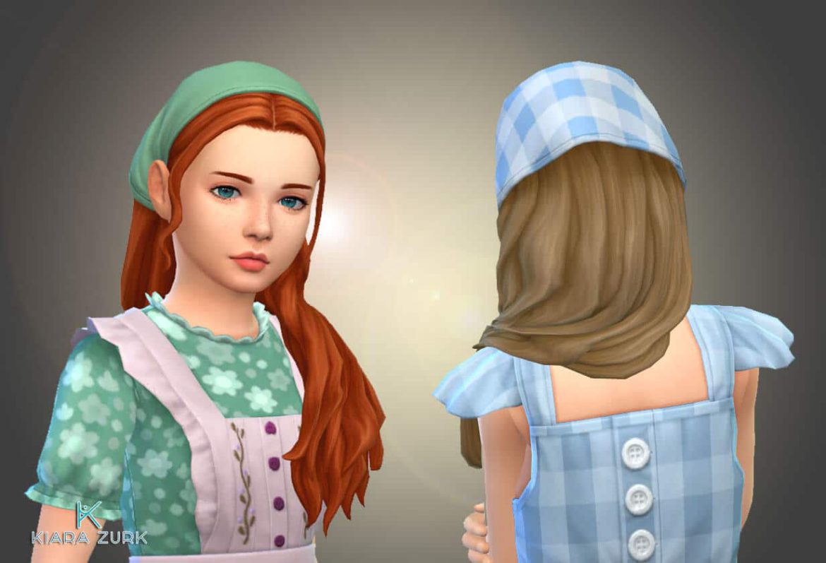 Sims 4 Long Side Bandana for Girls at My Stuff Origin