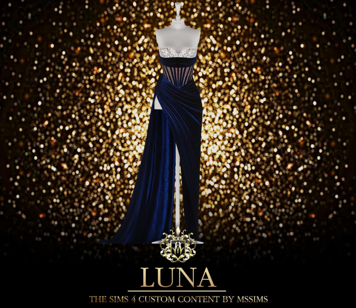 Sims 4 LUNA GOWN at MSSIMS
