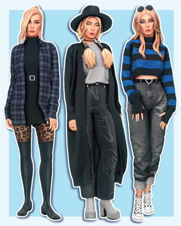 Sims 4 LOOK GET SCHOOL CUTE GIRLS CC link