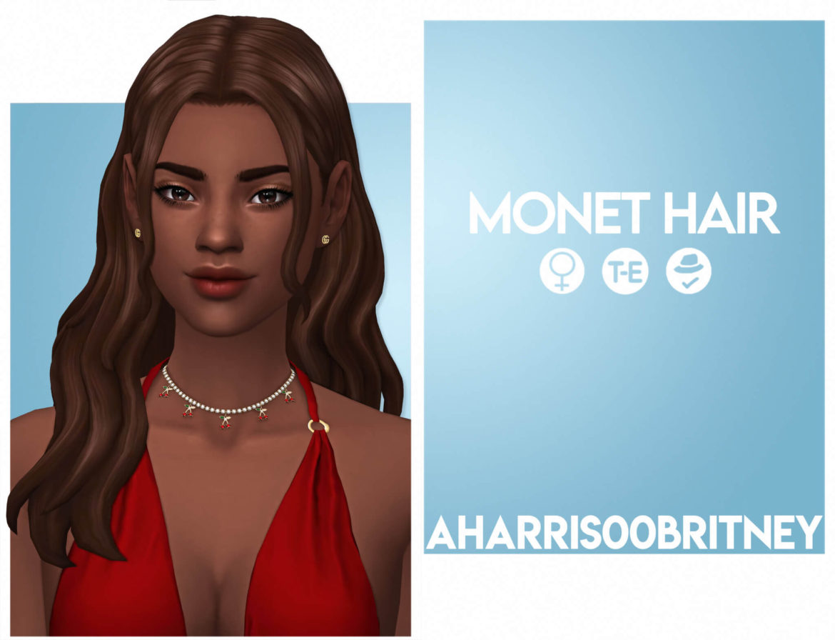 Sims 4 monet hair bgc hat compatible 24 ea colors custom