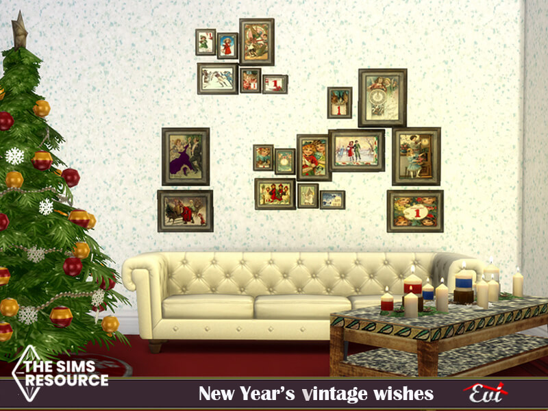 Sims 4 New Years Vintage Wishes By Evi At Tsr Micat Game