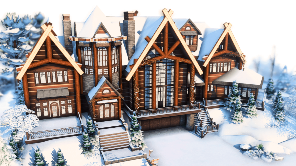 Sims 4 NO CC – Mountain Log Cabin