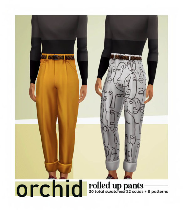 Sims 4 orchid rolled up pants