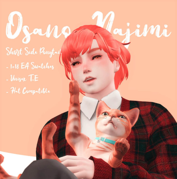 Sims 4 osano najimi short side ponytail