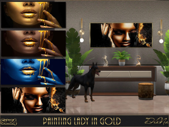 Sims 4 PAINTING LADY IN GOLD at DiaNa Sims 4