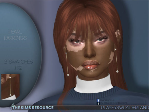 Sims 4 Pearl Earrings by PlayersWonderland
