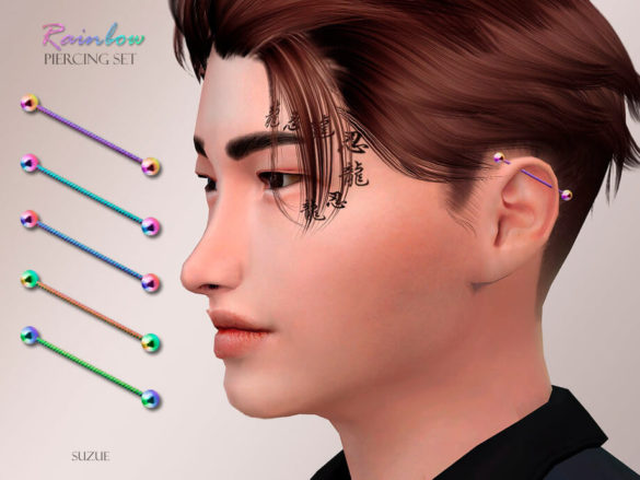 Sims 4 Rainbow Piercing Set by Suzue