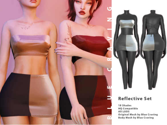 Sims 4 Reflective set by Blue Craving