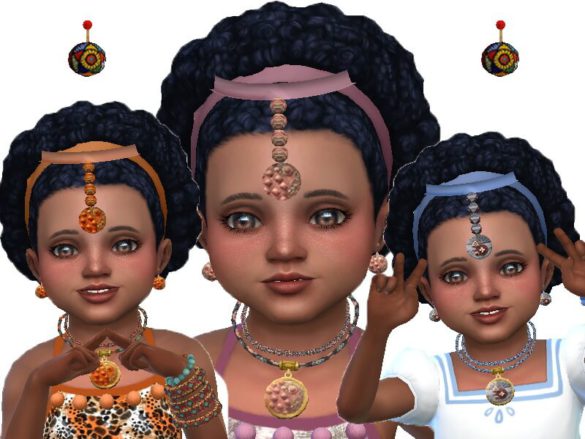 Round ethnic earrings Toddlers New Mesh at Trudie55