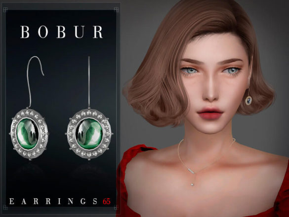 Sims 4 Sapphire earrings with pearls by Bobur3 at TSR