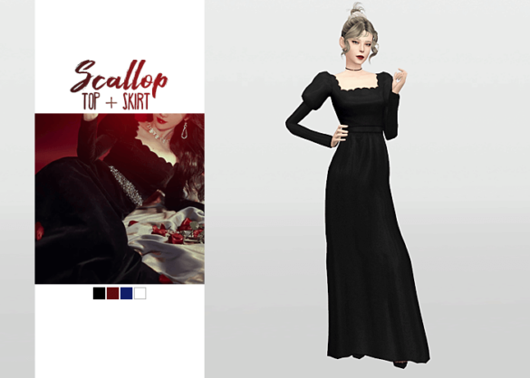 Sims 4 scallop top skirt new meshes ea mesh edits