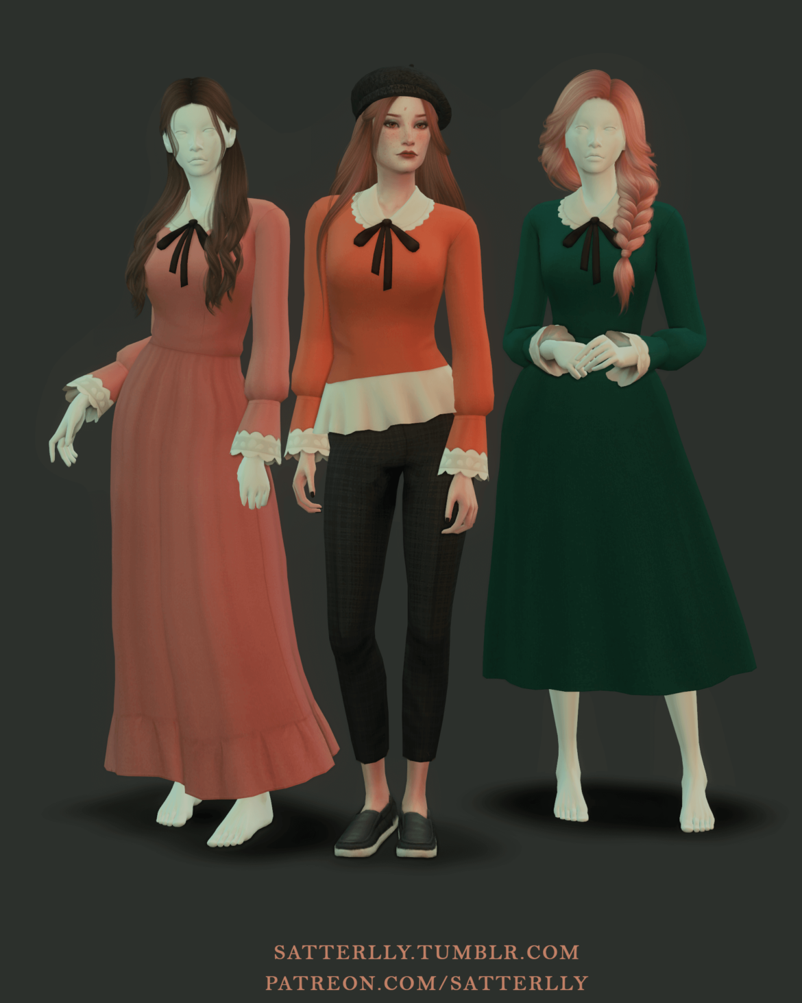 Sims 4 set polly new mesh ea mesh edit 2 dresses