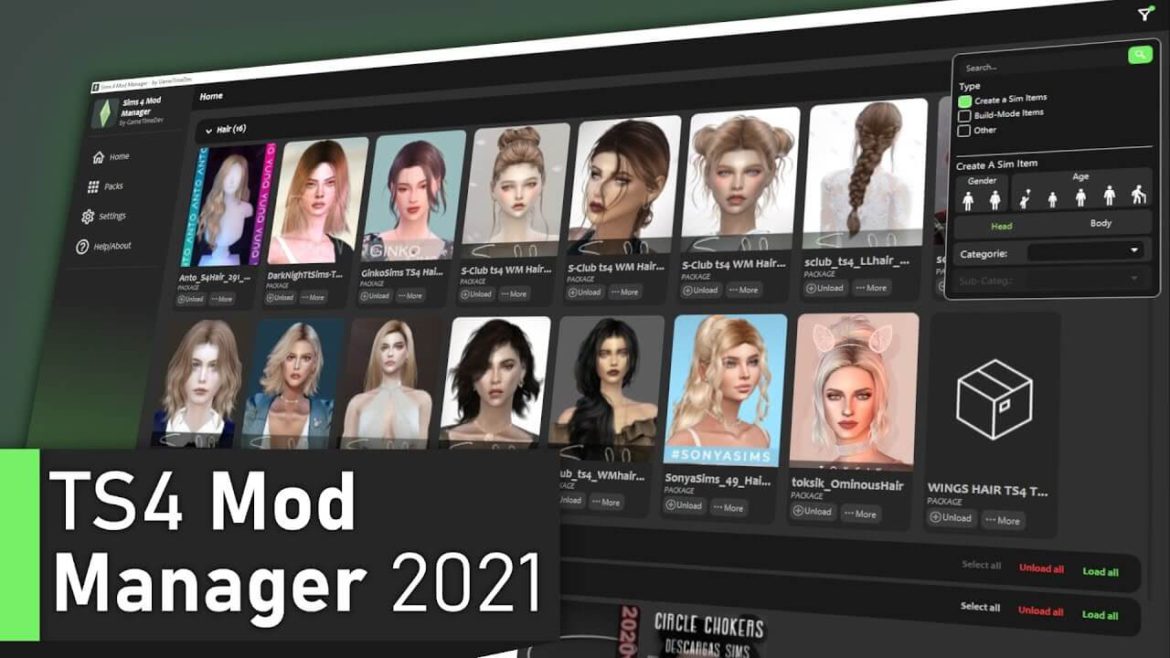 Sims 4 Sims 4 Mod/CC Manager 2021 by GameTimeDev V1.0