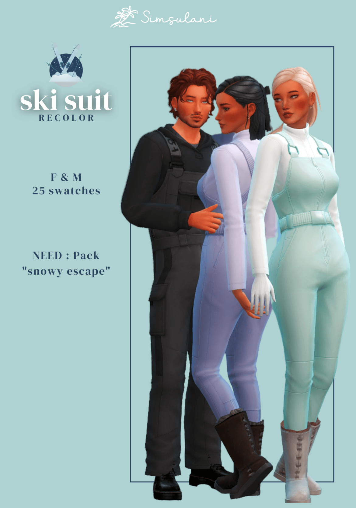 Sims 4 ski suit recolor hi everyone here is a recolor