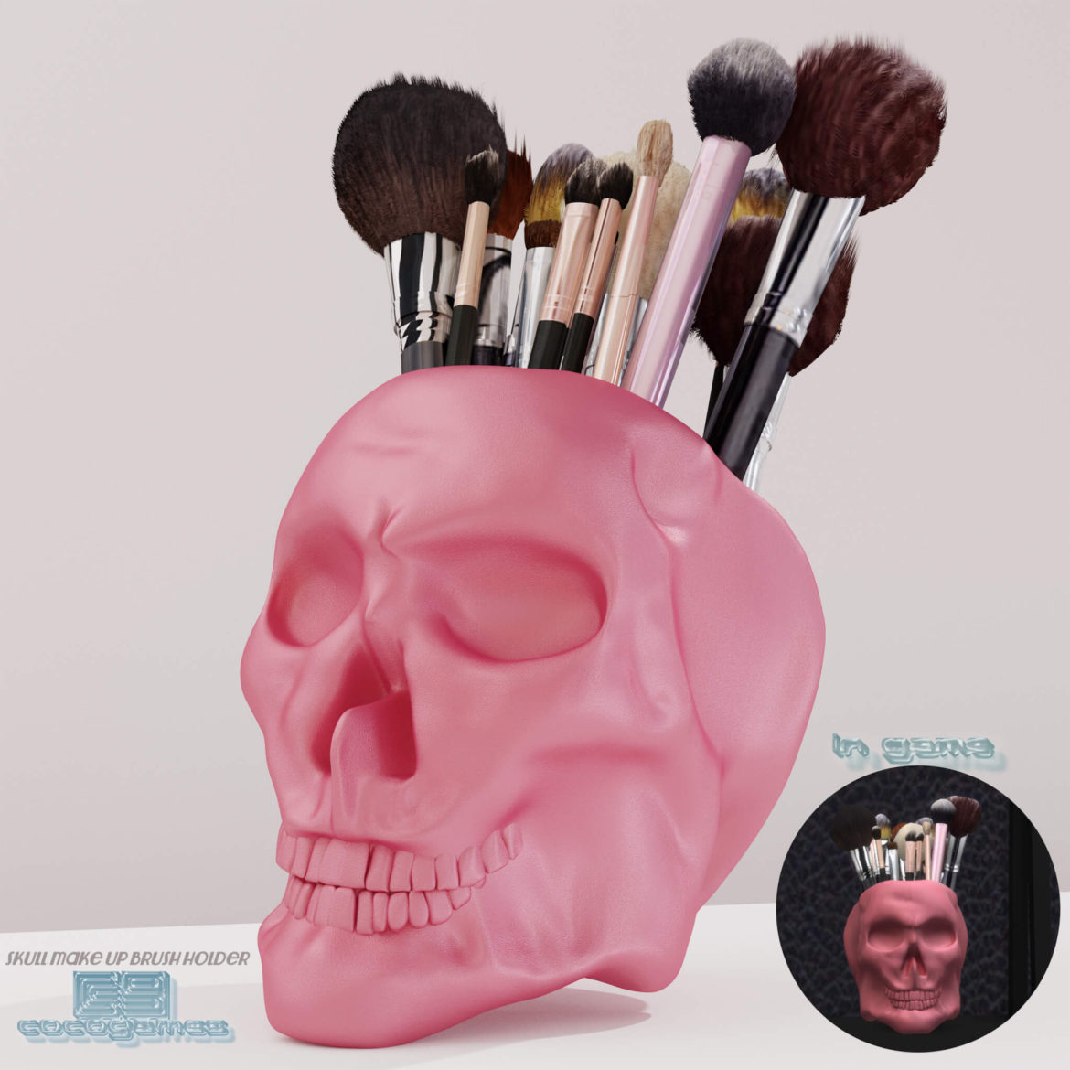 Sims 4 skull make up brush holder decor available