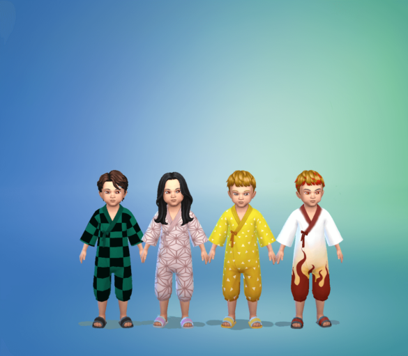 Sims 4 Snowy Escape Toddler Onsie Recolor – Demon Slayer