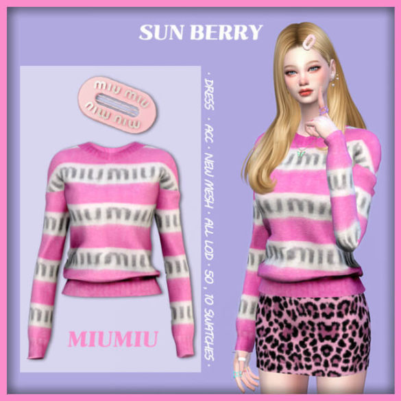 Sims 4 sunberrymiu miu knit hair clip 209 topacc new